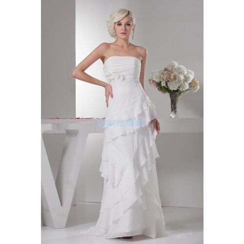 Free shipping vestidos formales 2016 new hot seller high quality designer maid dresses handmade flowers white Bridesmaid Dresses