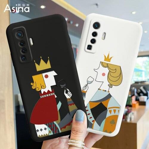 ASINA Liquid Silicone Case For VIVO X50 60 30 Pro Cartoon King Bumper Soft Coque For Vivo Z5X Z1Pro iQOO Neo Y17 V17 Prince Capa