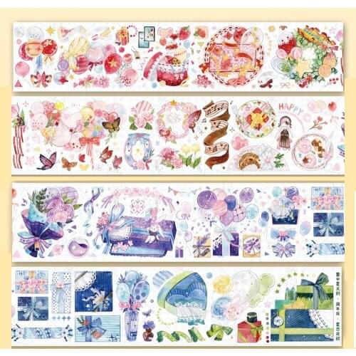 1 loop 6 x 100cm Celebrate Ballon Transparent Pet Planner Journal Diary Washi Tape Taiwan Collage