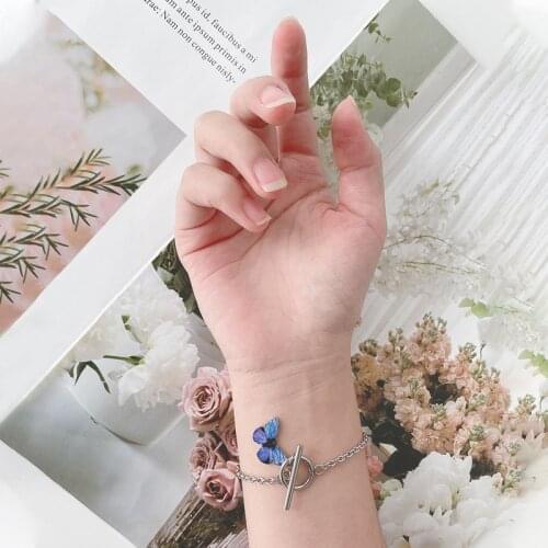 1pc Fashion Butterfly Bracelets Rope Chain Street Style Girls Friendship Hand Charm Bracelet Lucky For Couple Women Jewelry Gift