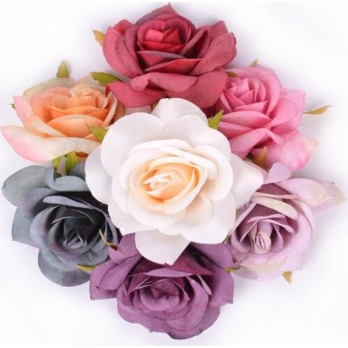 10pcs/lot Artificial Flowers Silk Roses Wedding Shoes Headdress DIY Home Decoration Flower Wall Artificial Bridal Wreath Collage
