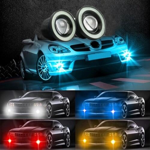 2pc 3.5" Car LED Headlight Fog Light Projector COB Halo Angel Eyes For Car Accessories DRL Daytime Running Light Motorcycle Lamp