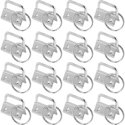 25/50Pcs DIY Fabric Key Chain Fob Wristlet With Key Ring For Lanyard Luggage Strap Hardware Box Bag 25mm Iron Strap Tail Clip