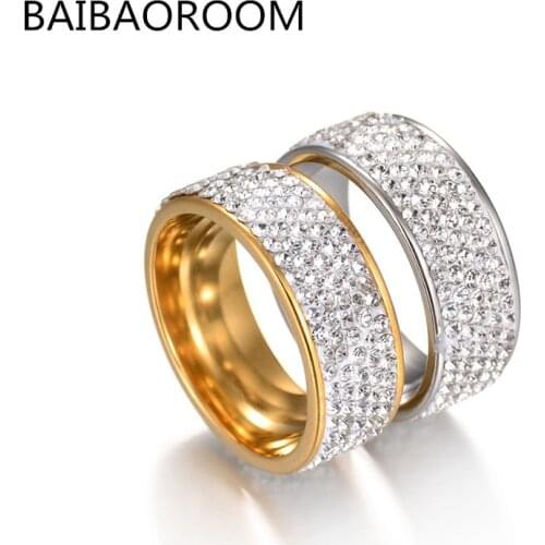 10pcs 5 Row Lines Clear Crystal Jewelry Fashion Stainless Steel Engagement Rings