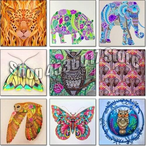 5d Diy Diamond Painting Cross Stitch Diamond Embroidery Elephant owl Mosaic Full Rhinestone Gifts Handmade Patterns & Blueprints