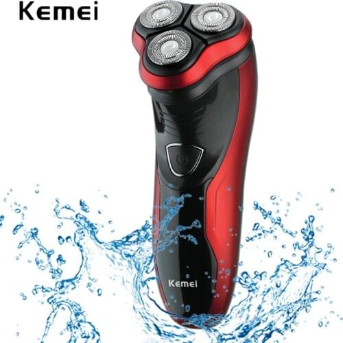 Face care afeitadora washable beard electric shaver kemei razor men barbeador 3D shaving machine rechargeable trimmer