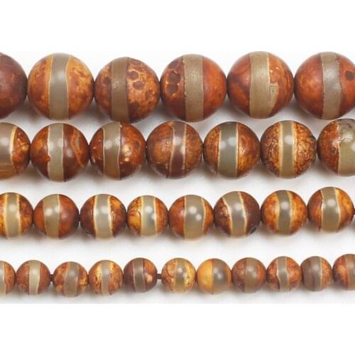 Ancient Brown 1Line 6-12mm Dzi agates Round Beads 14.5"For DIYJewelry making! Mixed wholesale for all items