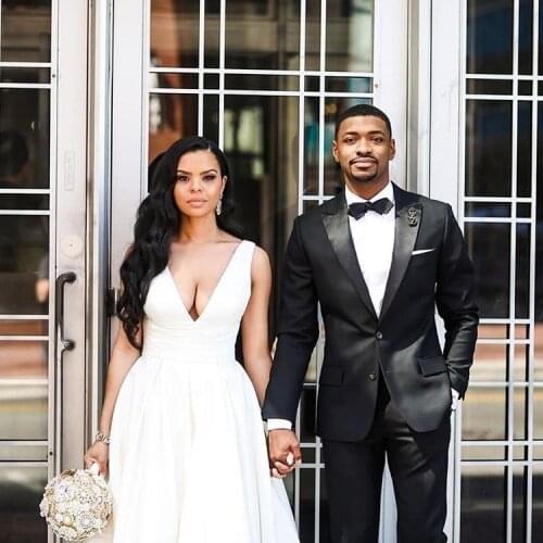 Black Groom Wedding Suits Tuxedo Prom Party Blazers Costume Homme 2piece Latest Coat Pants Design Custom Terno Masculino