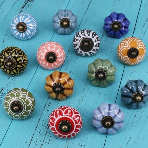 1PCS Colorful Ball Wardrobe Cabinet Cupboard Drawer Door Handles Ceramic Pulls Knobs Kitchen Accessories