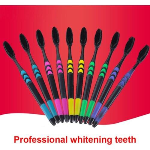 10 Pcs/set Environmental Toothbrush Soft Bamboo Charcoal Adult Clean Care Gums Fine Hair Home Unisex Oral Cleaning Toothbrushes