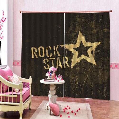 Home Decor Shower Curtain blackboard Pentagram Art Print Blackout Curtains For Living room bedroom (left and right Double side)