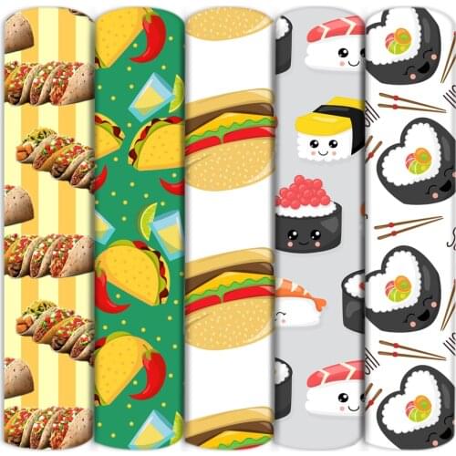 Hamburger Food 100% Pure Cotton Fabric Material Patchwork Sewing Quilting Fabrics For Needlework DIY Clothing Crafts,1Yc17890