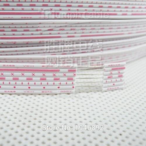 Flexible Stranded of 26 AWG UL 2468PVC 7/0.16TS Flat Ribbon Wire With Red-White Color Diameter 1.3mm Electronic Wire Conductor