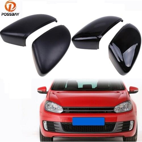POSSBAY Matte Black Side Mirror Cover Cap Rearview for VW Golf/GTI/Rabbit 2010-2013 Door Side Wing Mirror Cover Rearview Trim