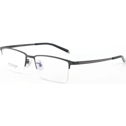 Width-142 Business pure titanium plate Electroplating half Rim men eyeglasses frame degree prescription myopia glasses for male