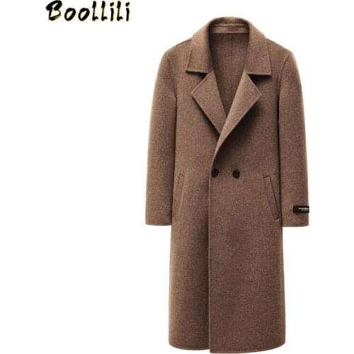 Boollili Handmade Double-faced Woolen Coat Autumn Winter Jacket Men 100% Wool Coat Mens Jackets and Coats