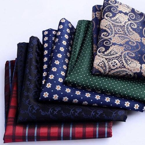 Mens Handkerchief Striped Floral Printed Hankies Polyester Business Pocket Square Chest Hanky TT@88