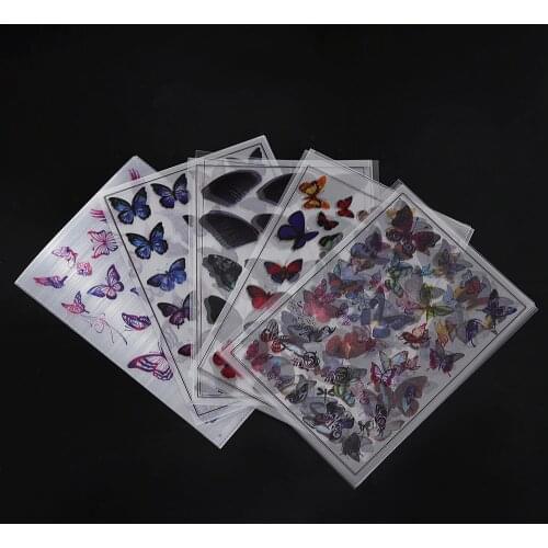 5pcs Butterfly Flap Transparent Material for Epoxy Resin Mold Tools Filling Insert Stickers Accessories for Jewelry Making DIY