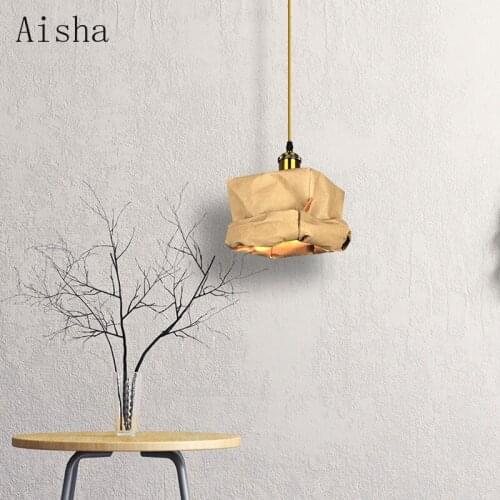 Nordic Restaurant Kraft Paper Pendant Light Minimalist LED Small Bar Counter Creative White Dining Table Lamps Bedroom Retro