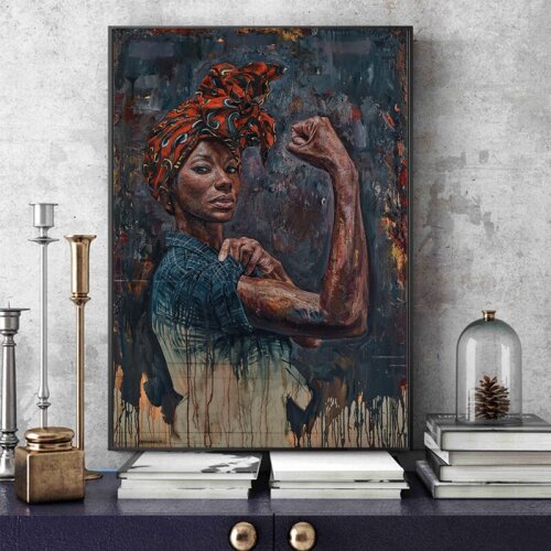 New arrival 5D Diy Diamond Painting Powerful Black Women Cross Stitch Kits Mosaic Crystal Embroidery Pattern Home DecorZP-4260