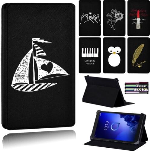 New Simple Pattern Leather Flip Stand Tablet Case for Alcatel 1T 10"/Alcatel 1T 7"/Alcatel 3T 8"/Alcatel 3T 10"/Alcatel A3 10"