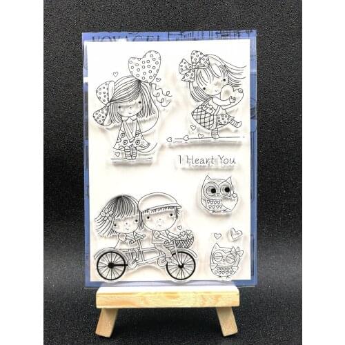 Girl and boy Transparent Clear Silicone Stamp/Seal for DIY scrapbooking/photo album Decorative clear stamp sheets/ A1195