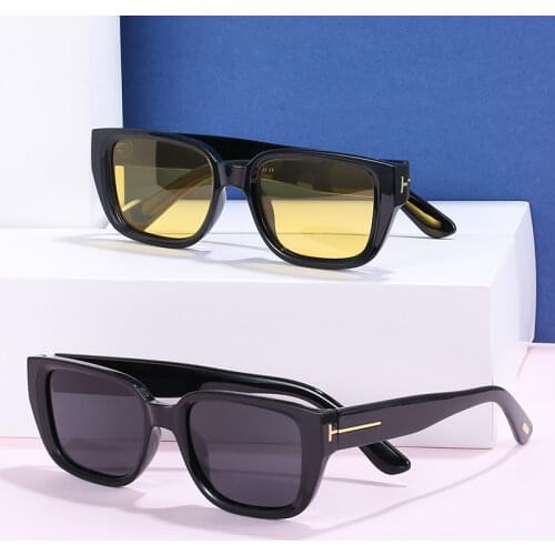 New arrival 2020 futuristic rectangle tf logo sunglasses women men uv400 yellow leopard clear trendy oculos de sol feminino