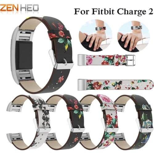 NEW Replacement Painted Strap For Fitbit Charge 2 Bracelet Rural Style Floral Leather Watch Band Wrist Strap Band Charge 2 Watch