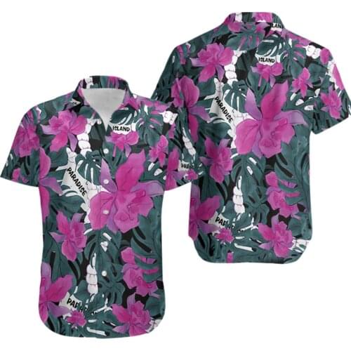 New Arrived Dropshipping Full Printing Men Casual Hip Hop Leaves Button Shirt Usa Big Size Menshirt