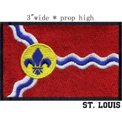 St. Louis, Missouri USA Flag 3"wide embroidery patch for patches of clothing/almohadas de stitch/thumb protection