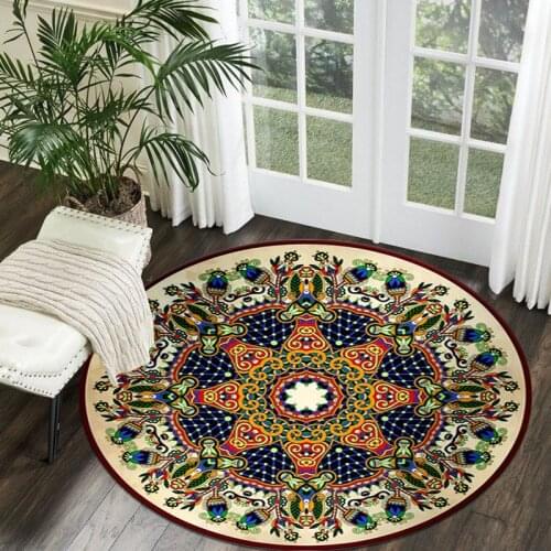 Ethnic Style Retro Mandala Carpet round Carpet Nordic Balcony Coffee Table Hanging Basket Living Room Decorative