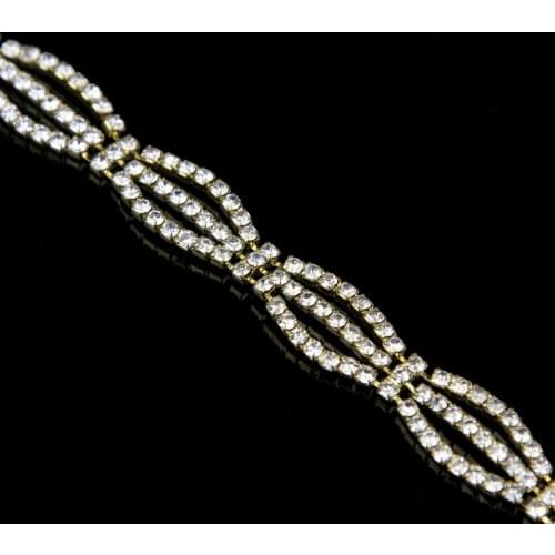 10Yards Glass Rhinestones Trim Applique For Wedding Dress Sewing Accessories Sew On Rhinestones