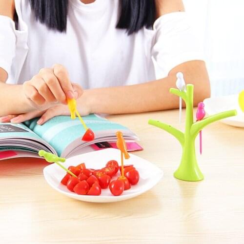 160PCS Birdie Fruit Fork Birds On The Tree Dessert Cake Dinnerware Party Cocktail quality