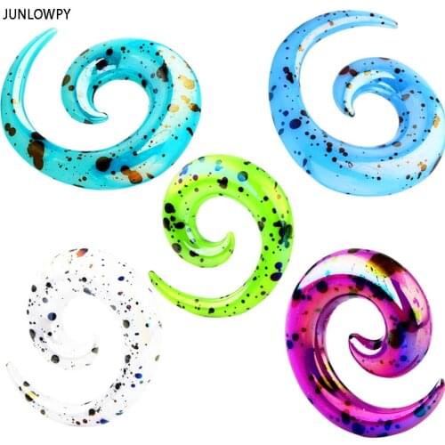 2pcs Acrylic Spiral Ear Gauges Ear Tapers Stretching Kit Ear Plugs Earrings Tunnel Expanders Piercing (1.6-12mm) Body Jewelry