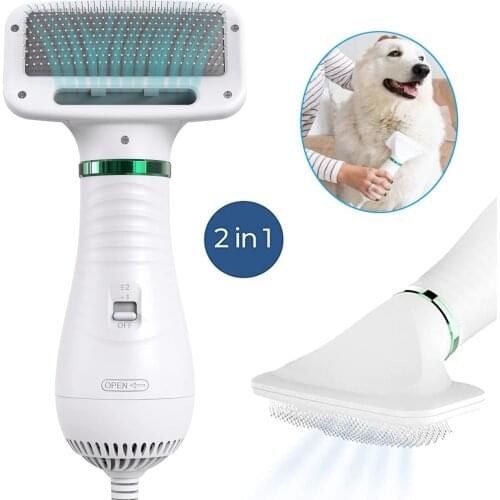 2-In-1 Portable Dog Dryer Dog Hair Dryer And Comb Brush Pet Grooming Cat Hair Comb Dog Fur Blower Low Noise