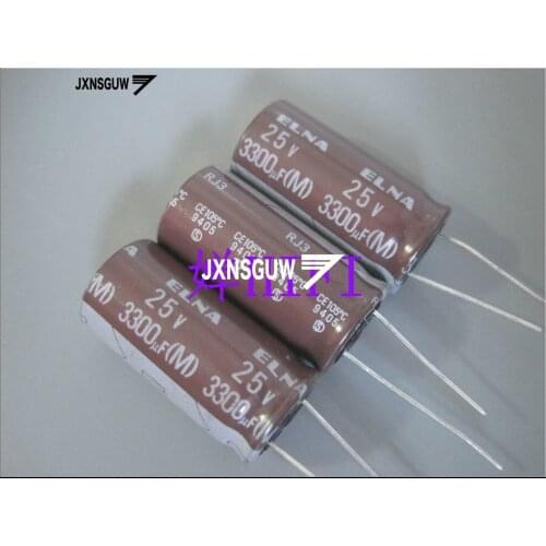 20PCS ELNA RJ3 25V3300UF 16X31.5MM Brown Aluminum electrolytic capacitors 3300uF/25V 105 degrees 3300UF 25V