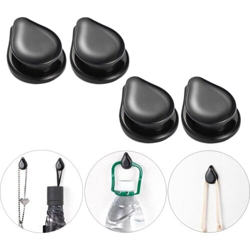 4pcs Car Hidden Hooks Waterdrop Shape Mini Hangers Multifunctional Use Car Home Adhesive Keys Umbralle Clothes Holder Hook