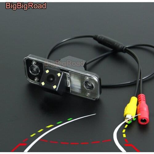 BigBigRoad Car Intelligent Dynamic Trajectory Tracks Rear View CCD Camera For Hyundai new Santafe Santa Fe 2010 -2012 Azera IX45