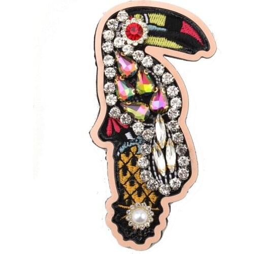 Handmade Glass Crystal Animal Pattern Big Bird Brooch for Women Florate Brand New Banquet Pin Brooches Jewelry Accessories