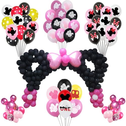 Minnie Themed Birthday Party Supplies Decorations Minnie Balloons paper banner diy decor Girls favor Birthday party Supplies set