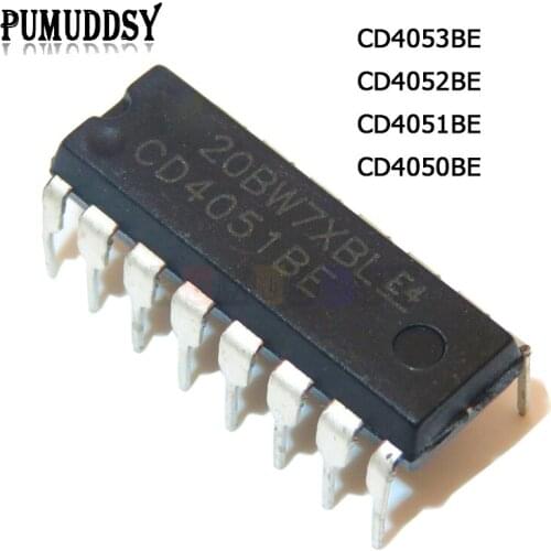 10PCS CD4053BE CD4052BE CD4051BE CD4050BE DIP16 CD4053 CD4052 CD4051 CD4050 DIP16 DIP IC