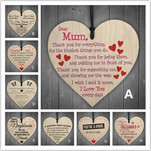 Wooden Heart-shaped Wood Crafts Novelty Special Use Wedding Home DIY Tree Decorations Friendship Small Pendant Accessories