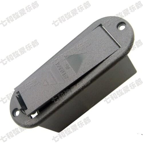 A Black 9V Battery Box Holder Case Compartment Cover With Battery Clip Buckle for Active Guitar Bass Pickup guitar accessories