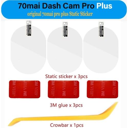 For original 70mai Dash Cam Pro plus Dash Cam Smart 3M Film and Static Stickers, for 70mai Pro plus Car DVR 3M film holder 3pcs