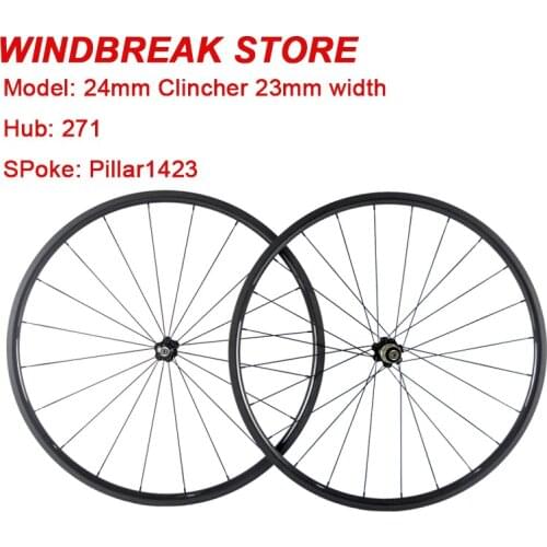 700C Road wheels full carbon wheels 24mm Clincher road/racing bike carbon wheelset with Novatec hub