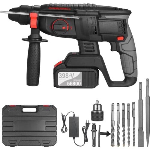 21V Brushless Heavy Duty 4 Function Rotary Hammer Drill 1 Inch SDS-plus Adjustable Grip 980 RPM Cordless Drill Demolition Kit