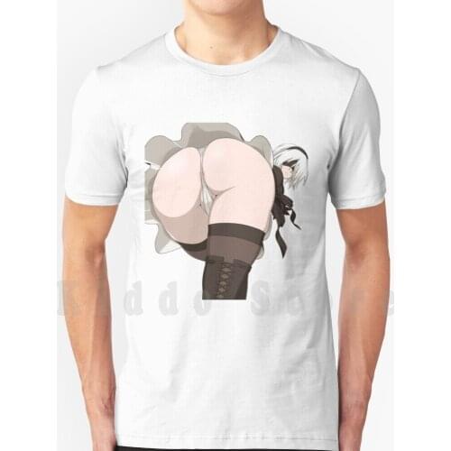 Lewd Anime Girl-Ecchi / Hentai Babe # 134-Nier Automata-2B T Shirt Cotton Men Diy Print Cool Tee Nier Automata Videogames Anime