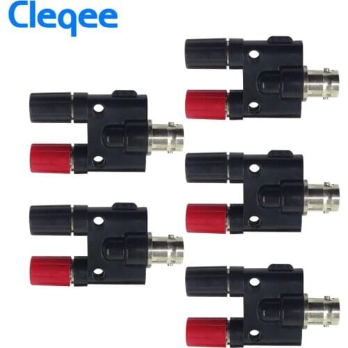 JXSINONE P7008 5PCS Q9 BNC Female Jack Plug To Two Dual Banana Jack RF Adapter Connector