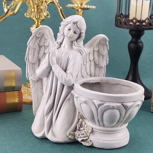 Classic American Style Praying Angel Flower Pot Decoration Planter Garden Angel Succulent Pot Plant Holder