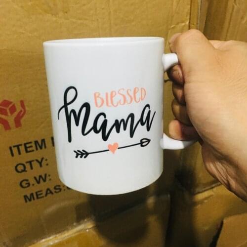 Blessed Mama Coffee Mug 11oz White Ceramic Mugs Mother Day Gift Tea Cup Mom Mamma Birthday Gift MIlk Cups